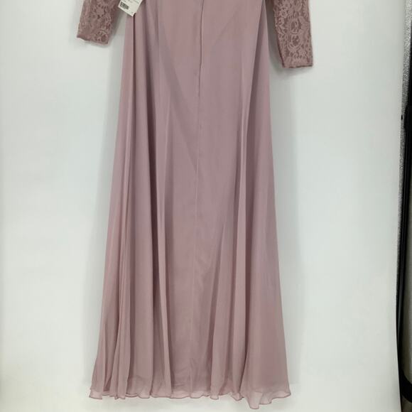 Dessy Collection Size 18 Lace Lux Chiffon Gown Dress Suede Rose $285 msrp II20-9 - Picture 7 of 8